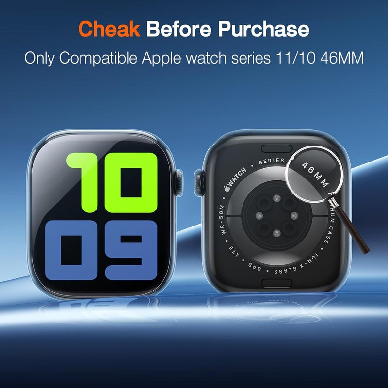 EGV 4 Pack for Apple Watch Series 11 Screen Protector 46mm [Auto Install Box] [0 Bubbles] HD Ultra-thin Soft TPU Film for 46mm Apple Watch Series 10 Screen Protector, Anti-Scratch Max Coverage - Image 3